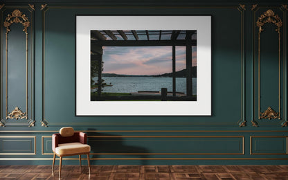 Fine Art Print - Greenwood Lake Sunset Wall Art - Scenic Lake View Print - Tranquil Lakeside Sunset Print for office or lake house decor.