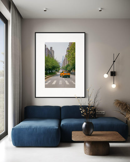 Fine Art Print - Yellow Taxi New York City Street Wall Art, 5th Avenue Poster, NYC gift, housewarming, office decor, Gil Stunner Original
