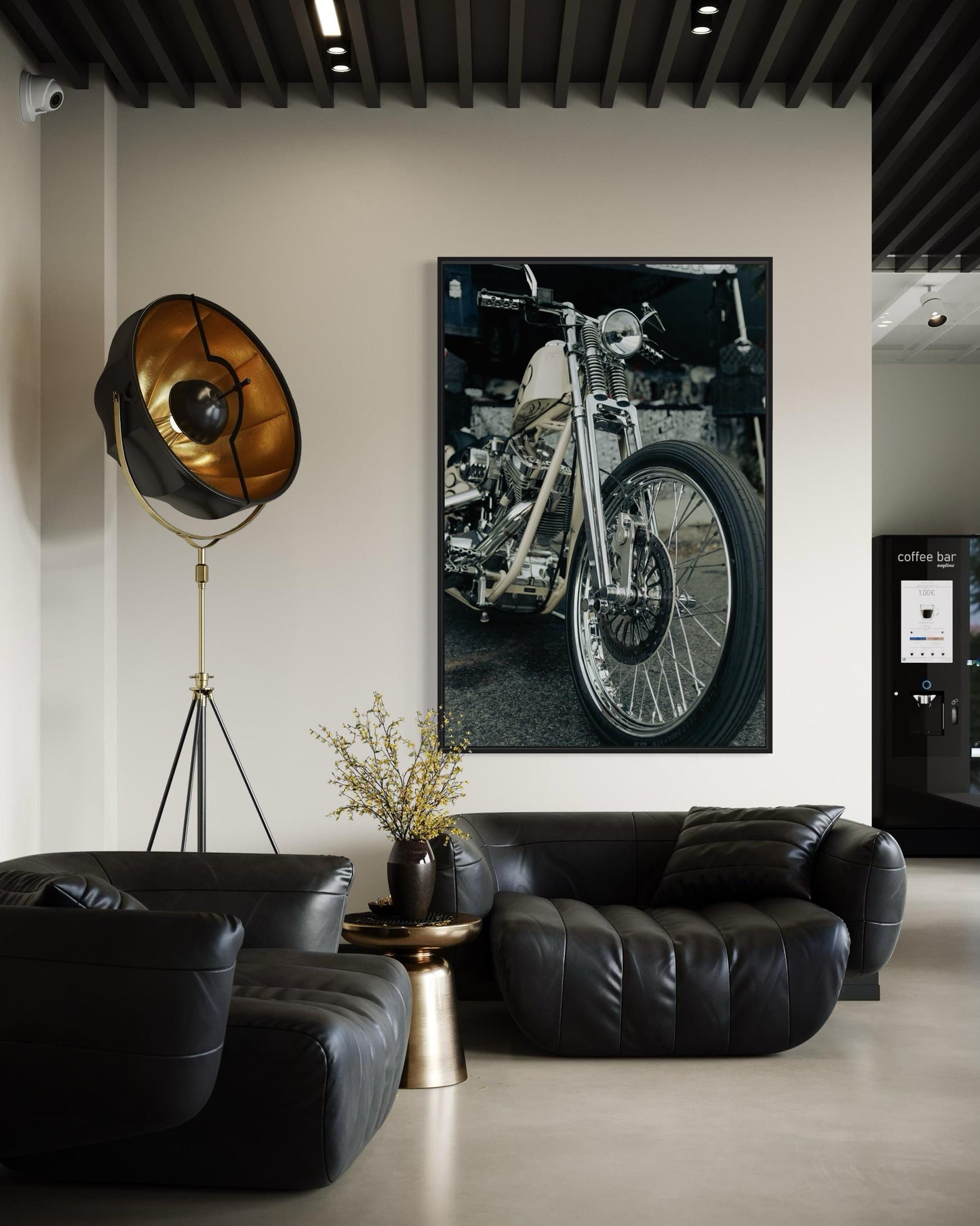 Fine Art Print - Springer Chopper Harley-Davidson Motorcycle Print - Indian Larry Wall Art, Vintage, garage poster, office, gift, man cave