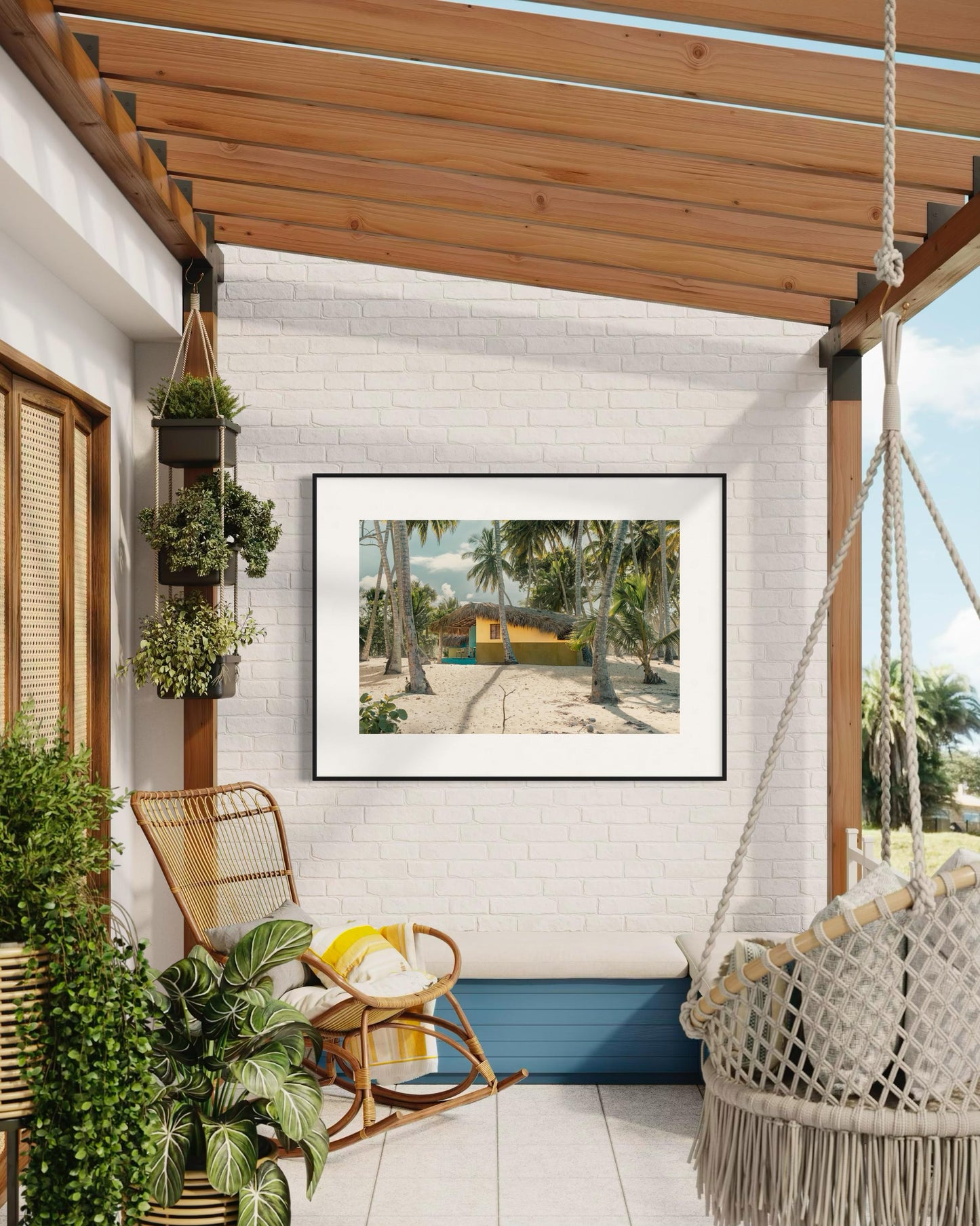 Fine Art Beach Print - Tropical Beach Wall Art - Cabarete Dominican Republic Palm Tree Coastal Paradise Trendy Wall Art - Beach House Poster