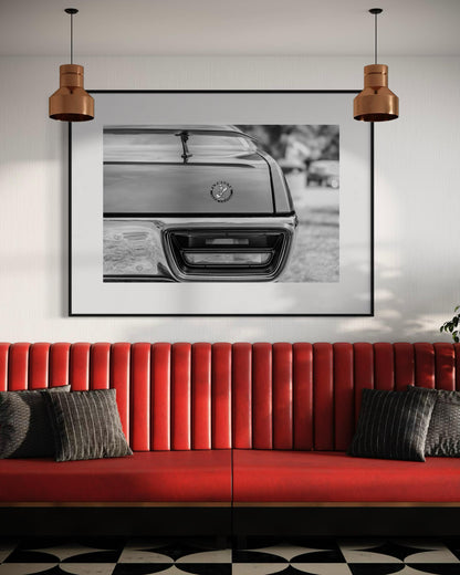 Fine Art Print - Monochrome 1972 Plymouth Road Runner Wall Art - Classic American Muscle Car Poster - Retro Car Decor, gifts for him, house