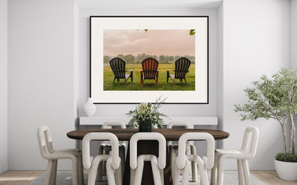 Fine Art Print - Rustic Farmhouse Wall Art Adirondack Chairs, Barn Decor, Country Side Wall Art, Farm Wall Art, Nature Wall Decor, Rustic