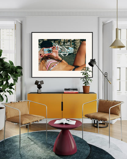 Fine Art Print - Travel Ocean Palm Tree Greek Coast Summer Wall Art - Camera Selfie Bikini Beach House Wall Art Print Home Decor, Gift
