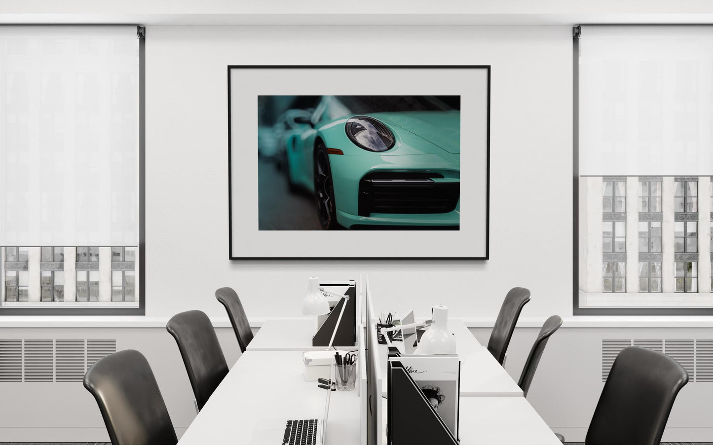 Fine Art Print - Porsche 911 Turbo S in Mint Green -  Automotive Wall Art for Office, room, garage decor poster Print, carrera, gt3