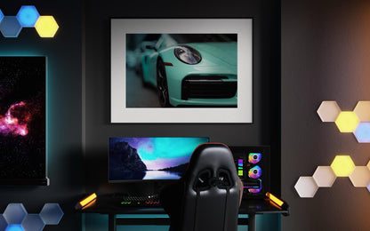 Fine Art Print - Porsche 911 Turbo S in Mint Green -  Automotive Wall Art for Office, room, garage decor poster Print, carrera, gt3