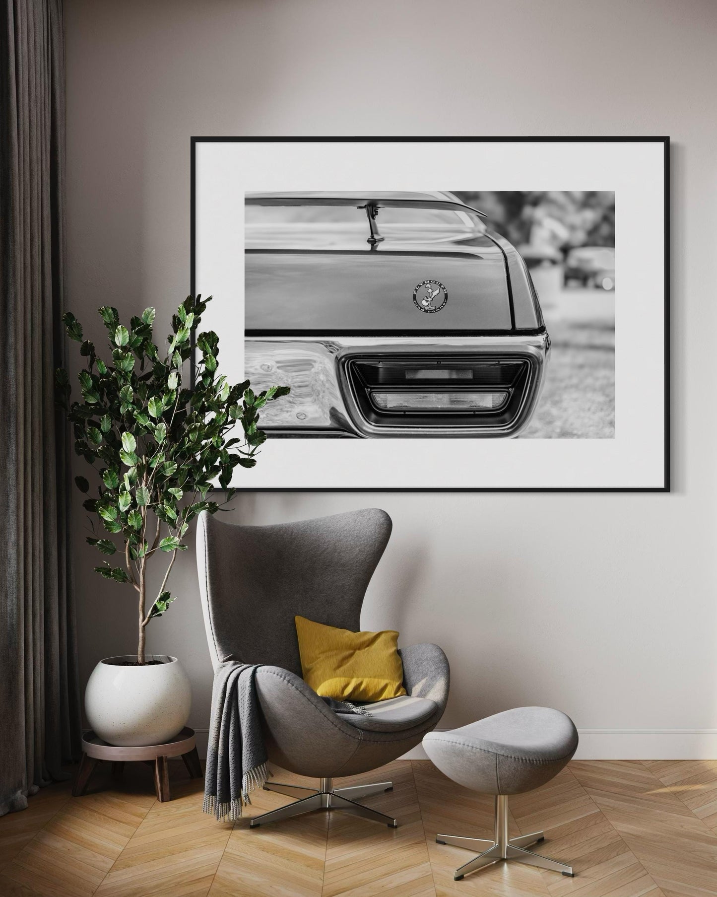 Fine Art Print - Monochrome 1972 Plymouth Road Runner Wall Art - Classic American Muscle Car Poster - Retro Car Decor, gifts for him, house