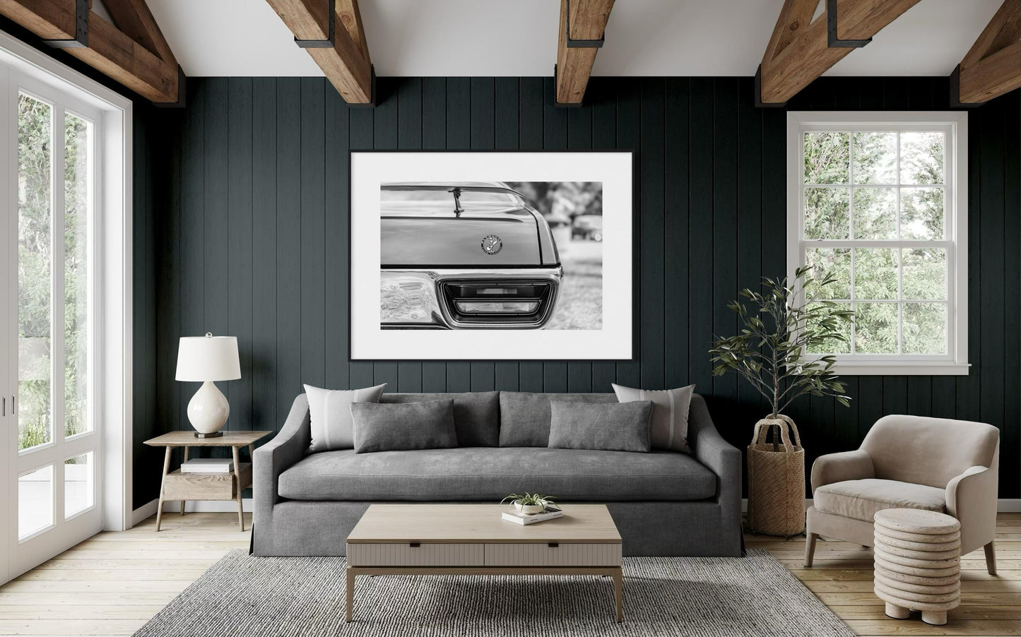 Fine Art Print - Monochrome 1972 Plymouth Road Runner Wall Art - Classic American Muscle Car Poster - Retro Car Decor, gifts for him, house
