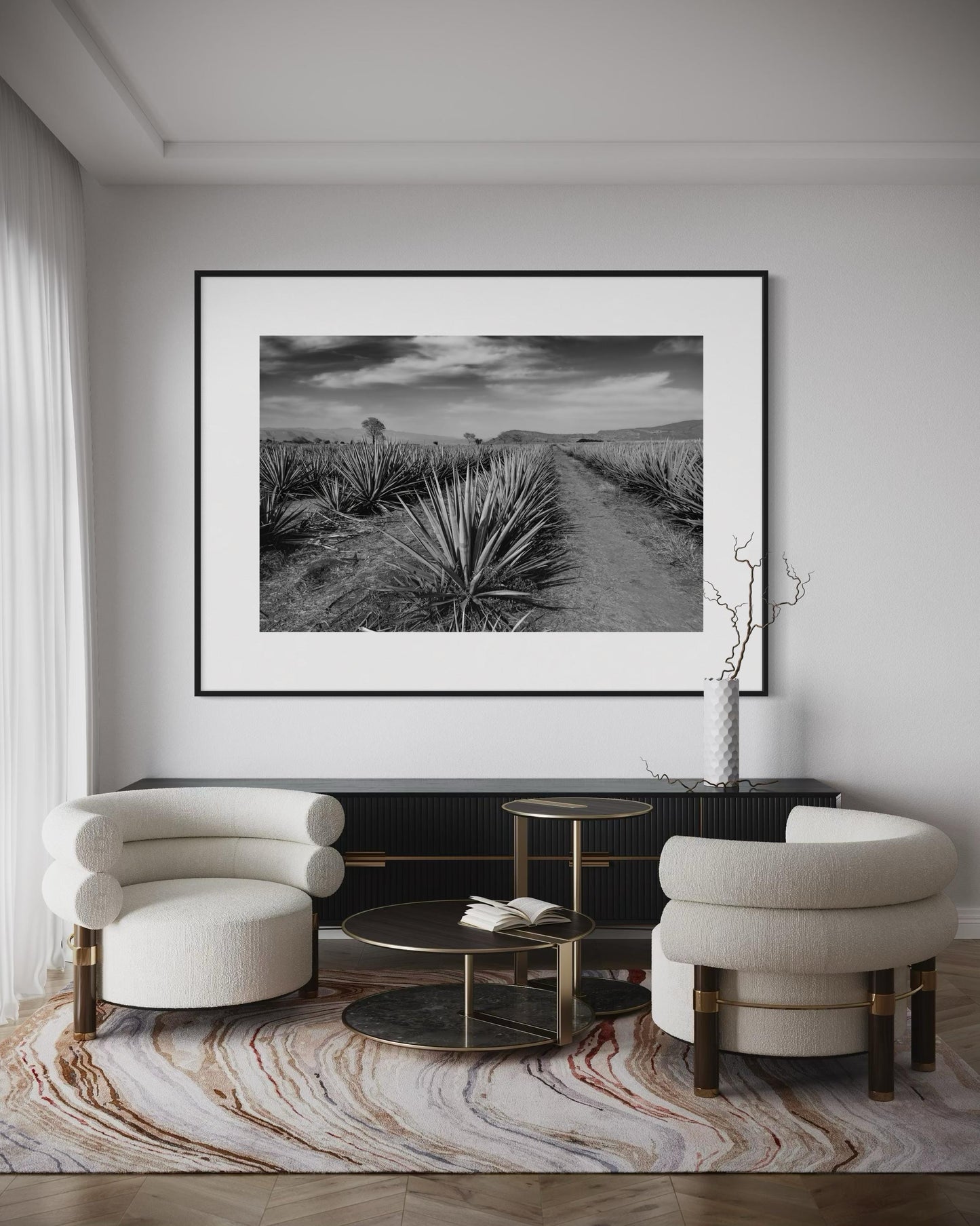 Monochrome Agave Field
