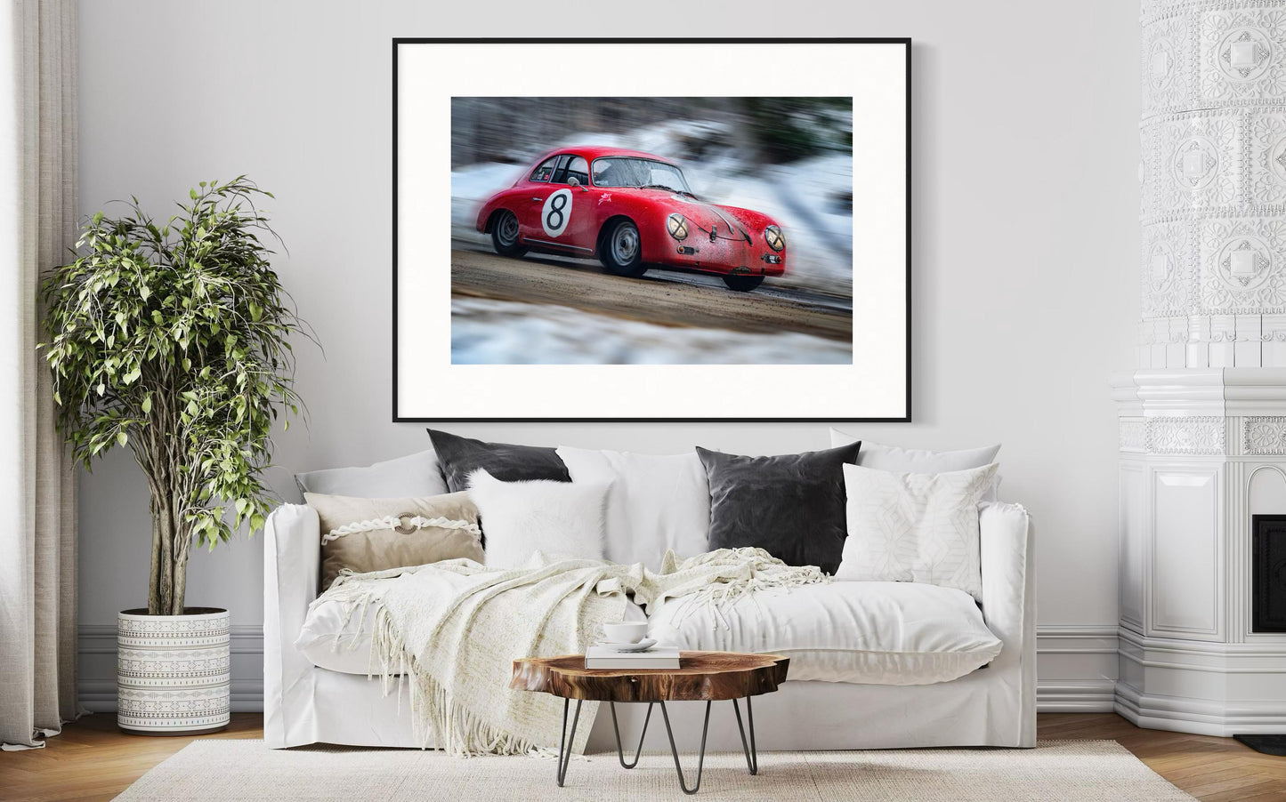 Fine Art Print - High Speed Porsche 356 - Cinematic Rally Wall Art Print  Vintage Racing Photography