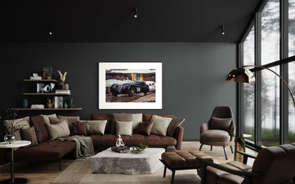 Fine Art Print - End Speed Zone  Vintage Jaguar XK120 #50 by ROB IDA - The Black Cat | Classic Racing Fine Art Print