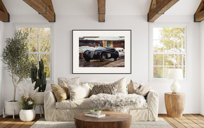 Fine Art Print - End Speed Zone  Vintage Jaguar XK120 #50 by ROB IDA - The Black Cat | Classic Racing Fine Art Print