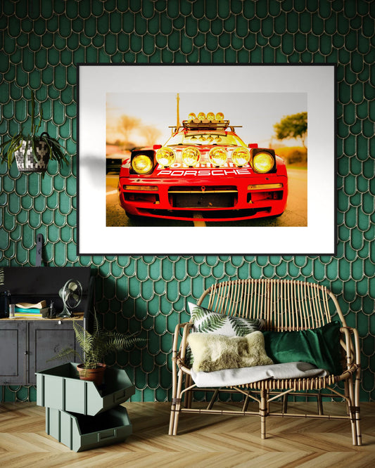 Fine Art Print - Red Rothmans 944 Porsche Rally Wall Art  Vintage Racing Car Poster  Fine Art  Garage Decor, Gift for Car Enthusiasts