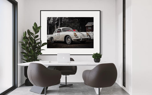 Fine Art Print - Vintage Porsche 356 in the Wild - Bardhal Rally Wall Art  Porsche Collector Gift, Office Decor, Cabin, Vacation, Ski