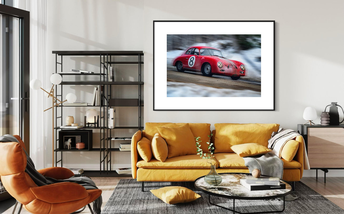 Fine Art Print - High Speed Porsche 356 - Cinematic Rally Wall Art Print  Vintage Racing Photography