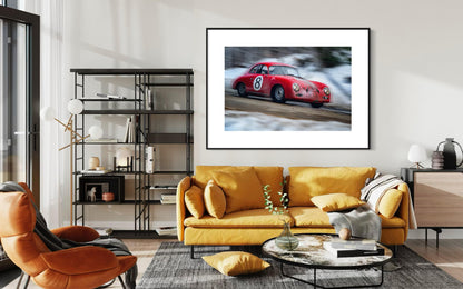 Fine Art Print - High Speed Porsche 356 - Cinematic Rally Wall Art Print  Vintage Racing Photography