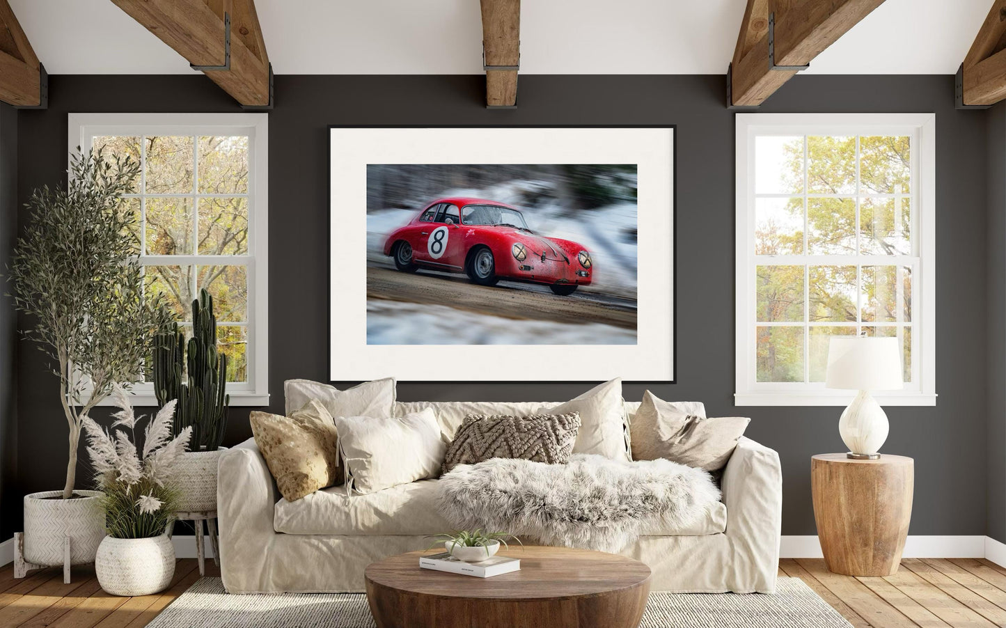 Fine Art Print - High Speed Porsche 356 - Cinematic Rally Wall Art Print  Vintage Racing Photography