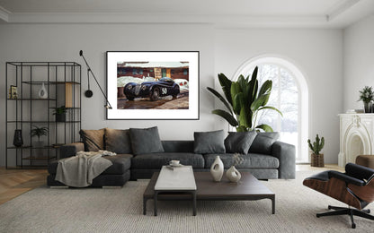 Fine Art Print - End Speed Zone  Vintage Jaguar XK120 #50 by ROB IDA - The Black Cat | Classic Racing Fine Art Print