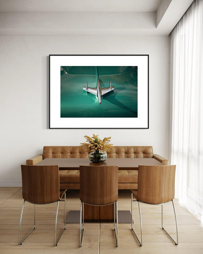 Fine Art Emerald Green 1956 Buick Airplane Hood Ornament - Classic Car Photography Print Modern Art Deco Poster Photo for housewarming gift