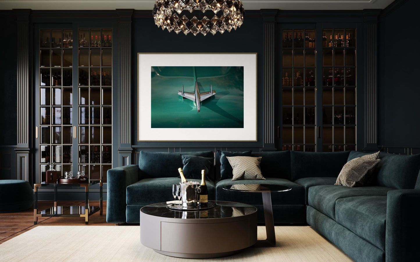 Fine Art Emerald Green 1956 Buick Airplane Hood Ornament - Classic Car Photography Print Modern Art Deco Poster Photo for housewarming gift