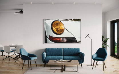 Classic Porsche Carrera Eminent: Artistic Close-Up with American Flag Backdrop - Poster 1/3 Minimalist Retro Art Poster print