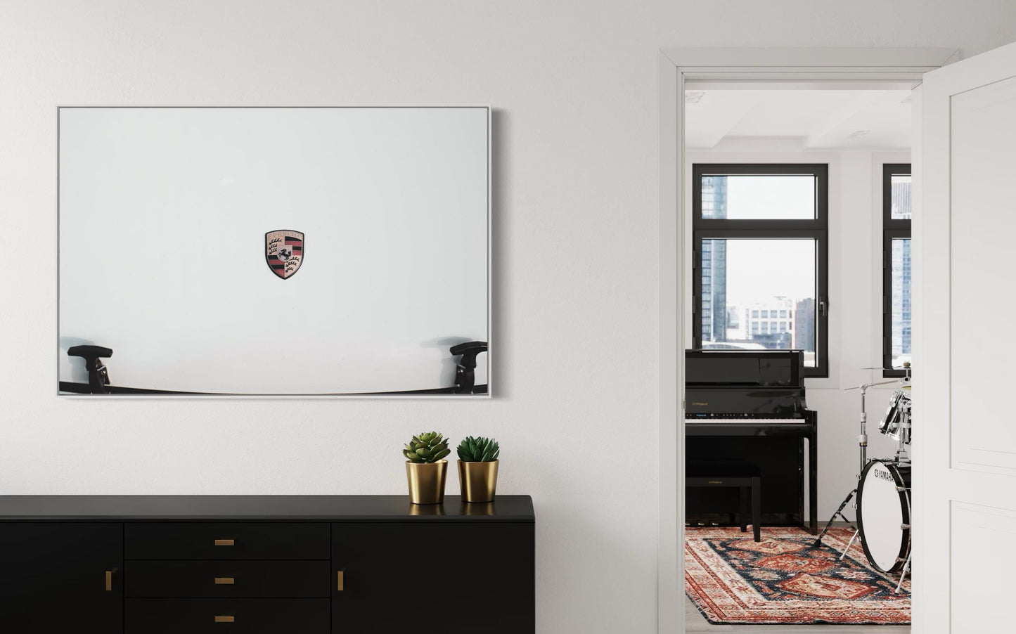 Fine Art Print - Porsche Carrera 911 Hood Logo wall art - Large Prints - Wall Decor, home decor, gift for him, gift for her, garage decor