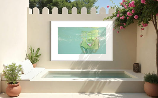 Underwater Snorkeling Wall Art  Funny Ocean Photography Print | Scuba Diver Bathroom Decor, Coastal Pool House Art, Gift for Beach Lovers