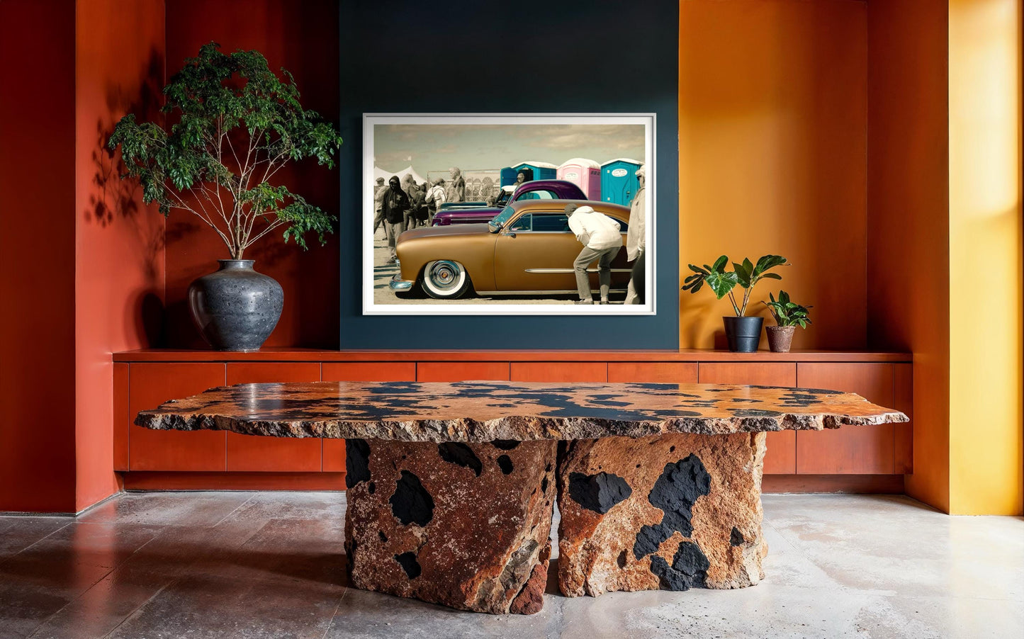 Fine Art 1950 Ford Kustom Coupe Print  Gold Pink Car Photography Print | Hot Rod Wall Art, Classic Car Decor, Beach Auto Show Poster
