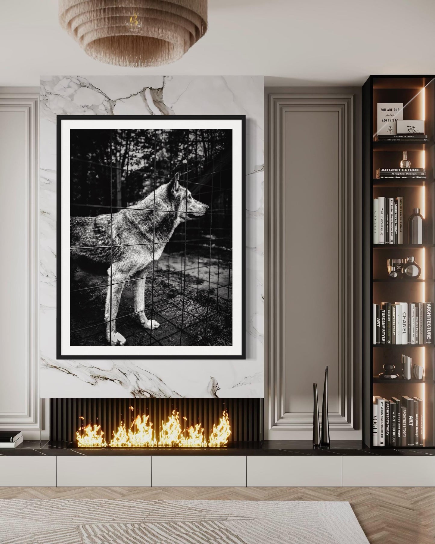 Fine Art Print - Wolf Monochrome Wall Art, Emotional Wildlife Photography for Rustic, Moody, or Masculine Interior Decor | Gil Stunner