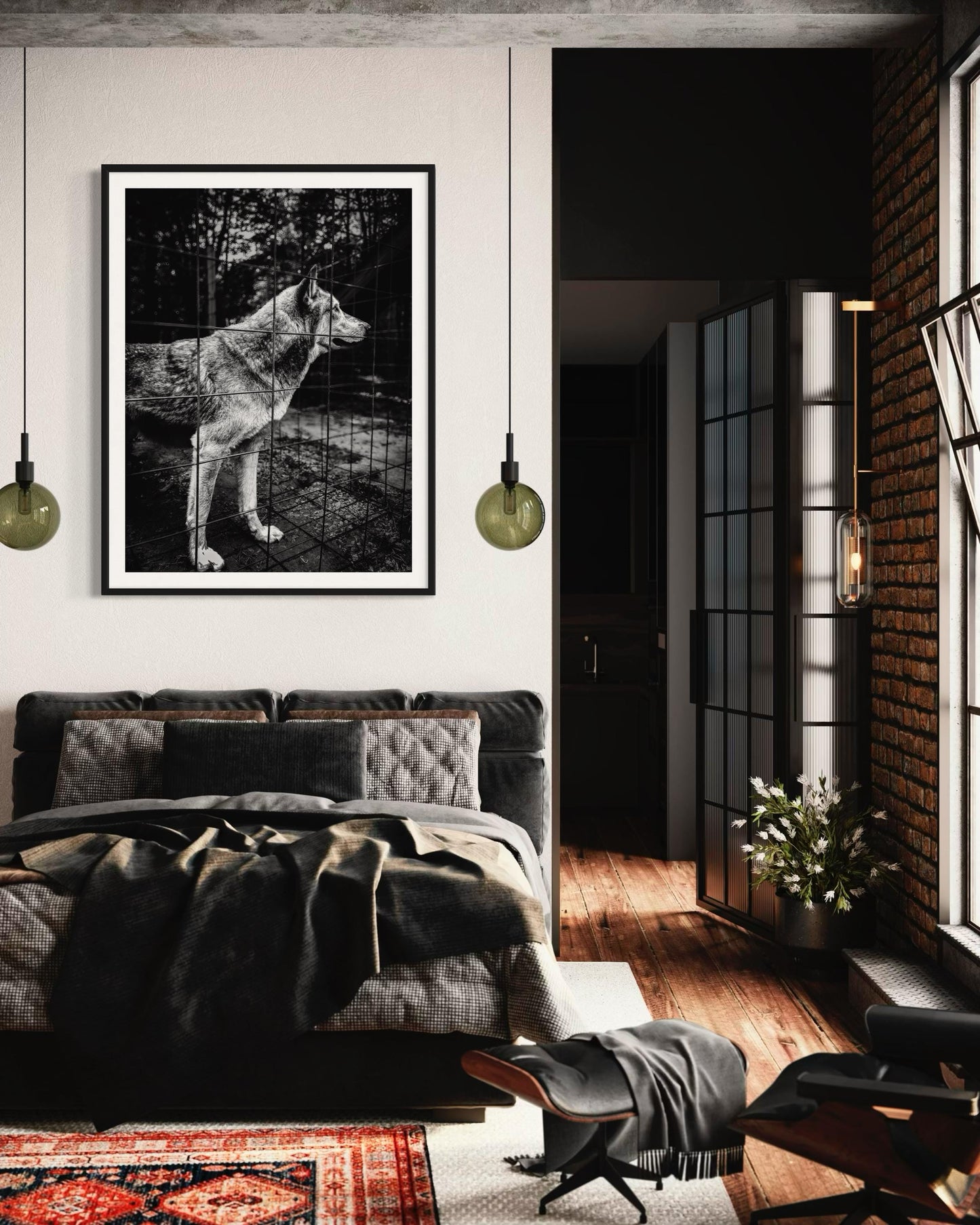 Fine Art Print - Wolf Monochrome Wall Art, Emotional Wildlife Photography for Rustic, Moody, or Masculine Interior Decor | Gil Stunner
