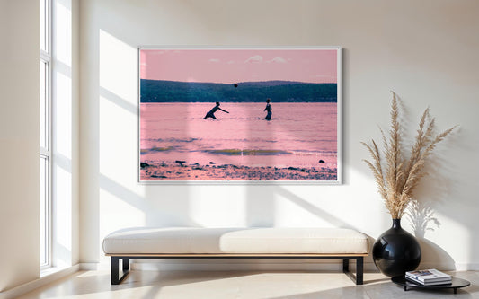 Fine Art Lake Print - Coastal Wall Decor, Vintage Lakeside Photography, Greenwood Lake, Chic, Coastal Grandmother, Pink, by Gil Stunner