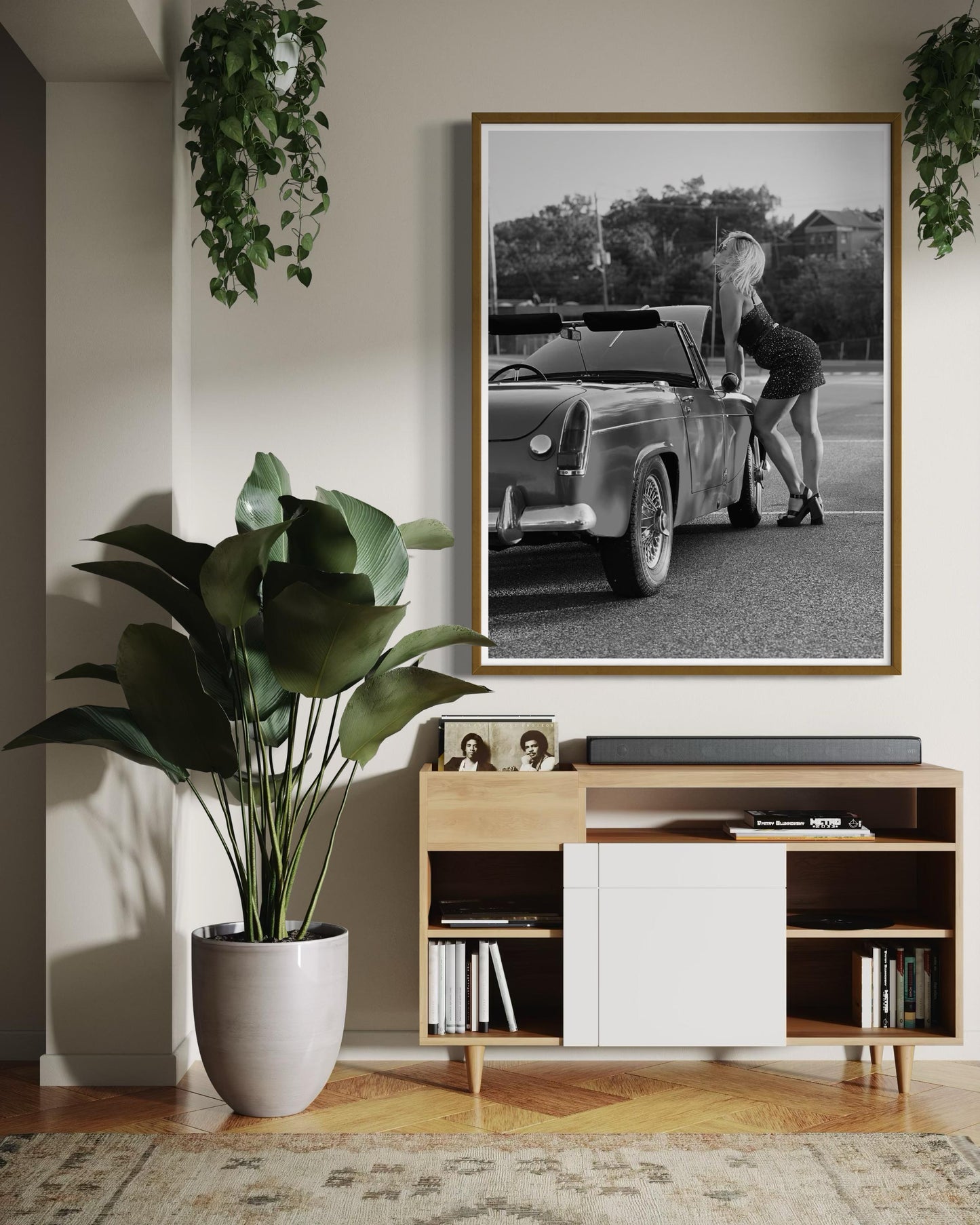 Fine Art Classic Car MG Midget Wall Art  Black & White Photography Print, Pin up Girl Decor, Home Accent Gift, gift for her, gift for him