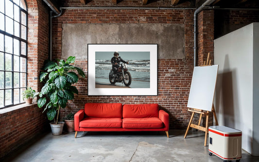 Fine Art Print - Vintage Motorcycle Rider Wall Art  Harley Davidson Biker Photo  TROG Photography Print for Biker Garage or Office Decor
