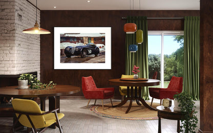 Fine Art Print - End Speed Zone  Vintage Jaguar XK120 #50 by ROB IDA - The Black Cat | Classic Racing Fine Art Print
