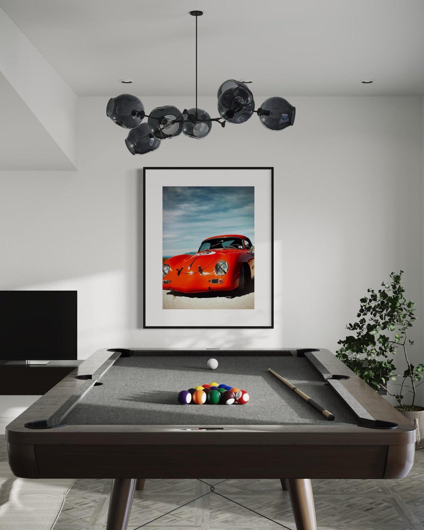 Vinatge Wall Art Car Print for Apartment Decor - Classic Porsche 356B Carrera GT Dimensional Wall Art - Custom Wall Art for Wall Decor