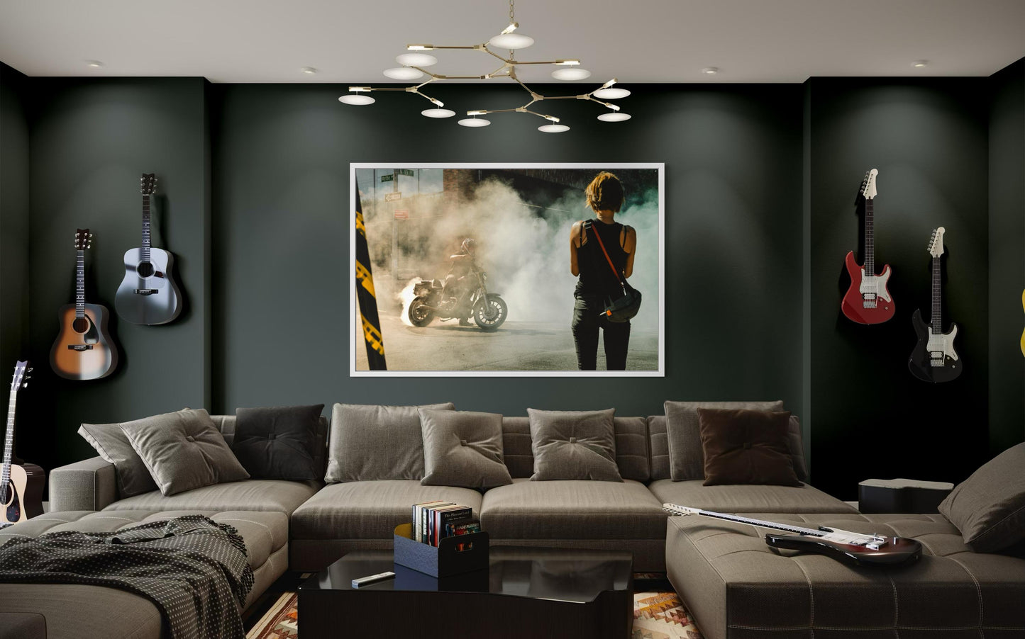 Motorcycle Burnout Street Photography Print - Brooklyn Urban Grit Wall Art by Gil Stunner - Cafe Racer, Biker Decor, Man Cave, Garage Vibes