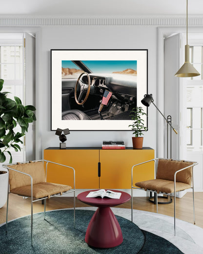 1970 Dodge Challenger Interior Wall Art | American Flag | Patriot Muscle Car Photography | Americana Decor | 4th of July Americana Decor
