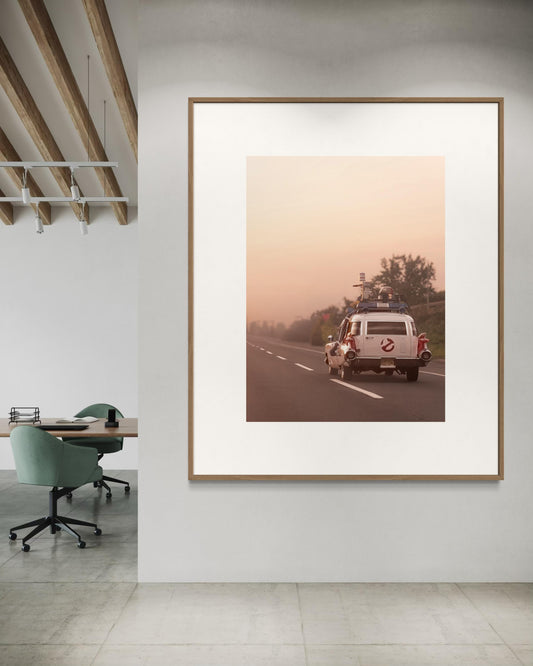 Ghostbusters Ecto-1 Print - Vintage Cadillac Wall Art for Halloween Decor