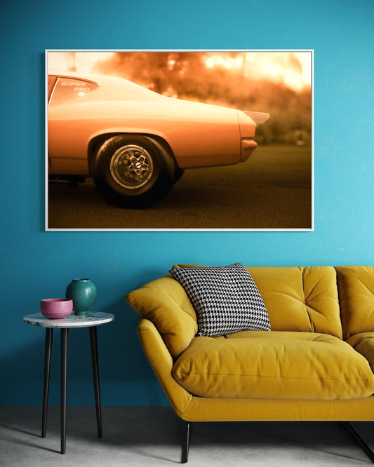 1970 Chevelle Super Pro Drag Car Wall Art | Muscle Car Fine Art Poster | Vintage American Drag Racing | Garage Man Cave Decor Ideas