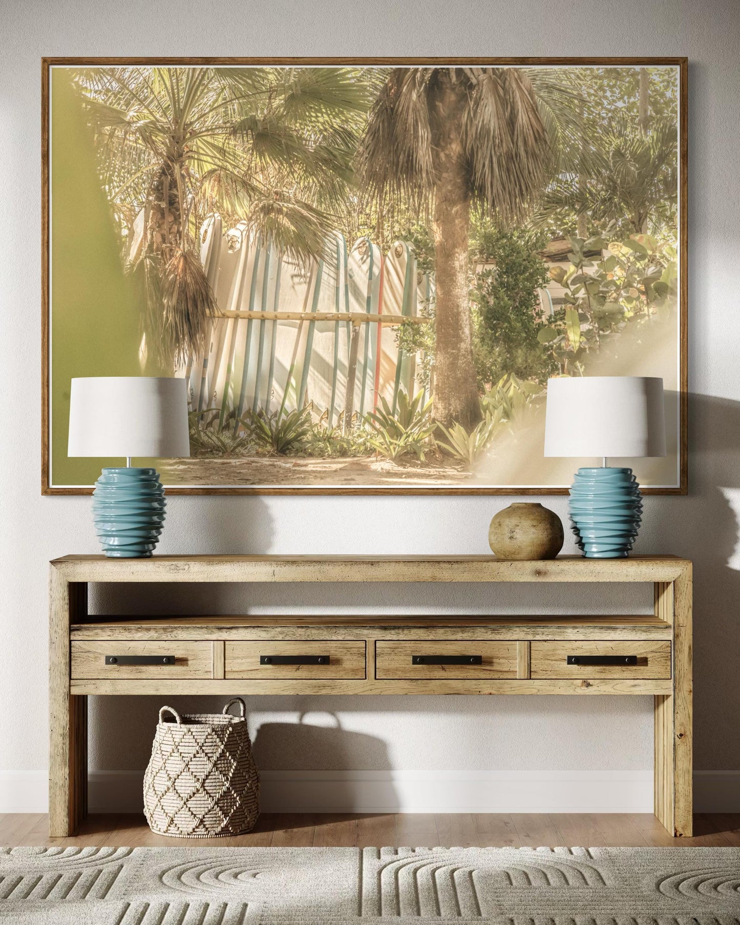 Fine Art Print - Surfboard Rack Print | Coastal Surf Shack Photography by Gil Stunner | Neutral Beach House Wall Art, Boho Home Decor