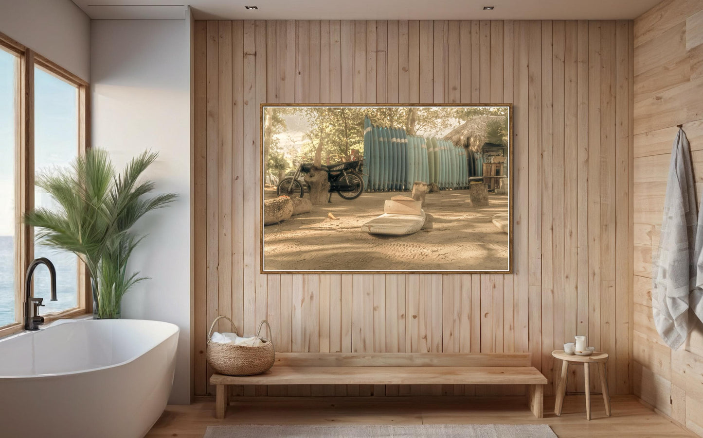 Fine Art Surf Print - Coastal Wall Decor, Motorcycle Beach, California Retro Beach Photography, Muted Coastal Grandmother Wall Art