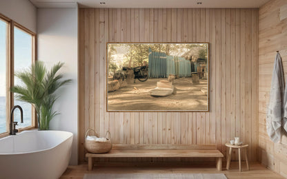Fine Art Surf Print - Coastal Wall Decor, Motorcycle Beach, California Retro Beach Photography, Muted Coastal Grandmother Wall Art