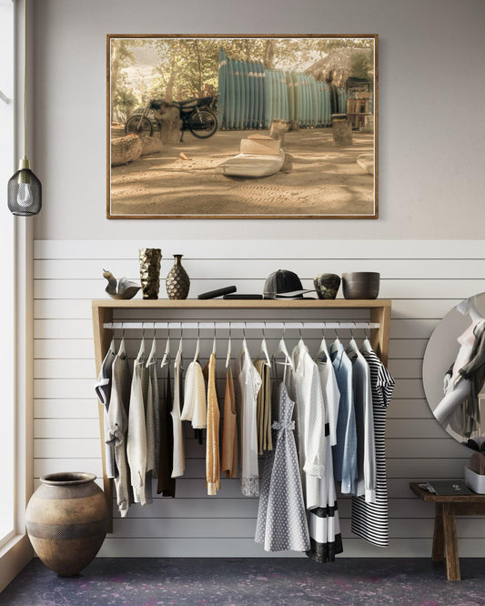 Fine Art Surf Print - Coastal Wall Decor, Motorcycle Beach, California Retro Beach Photography, Muted Coastal Grandmother Wall Art