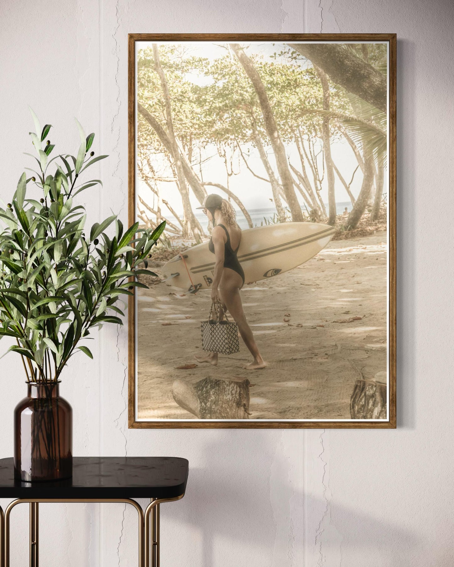 Surfer Girl Lifestyle Beach House Wall Art -Photography Art Print for Home Wall Decor -Modern Landscape Beach Wall Art for Living Room Decor