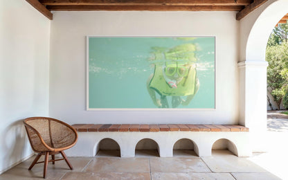 Underwater Snorkeling Wall Art  Funny Ocean Photography Print | Scuba Diver Bathroom Decor, Coastal Pool House Art, Gift for Beach Lovers