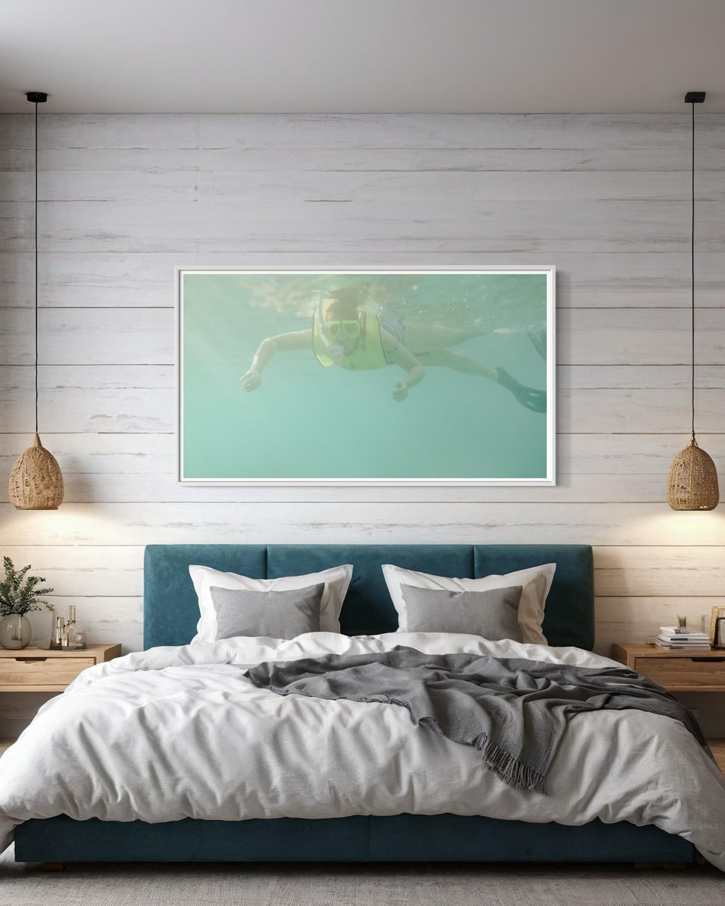 Fine Art Underwater Snorkeling  Print  Aquatic Underwater Poster | Ocean Decor, Beach House Wall Art, Housewarming Gift