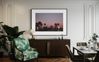 Fine Art Print - California Palm Trees Sunset Wall Art, Tropical Silhouette Print, Pink and Purple Sky Decor, Coronado, Coastal Decor