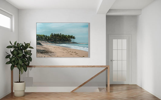 Fine Art Palm Trees Beach Print - Coastal Travel Ocean Framed Photography Costa Rica Tropical Home Wall Decor, Coastal Decor