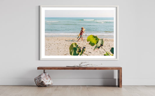 Fine Art Print - Beach Surf Boy Wall Art, California Surfing, Coastal Home Decor,  Beach, Tropical Decor, Summer, Boho, Coastal Poster