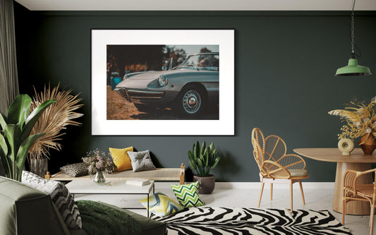 Fine ARt Print - Alfa Romeo Spider Vintage Car Photography - Italian Classic Wall Art  - Retro Car Garage Decor