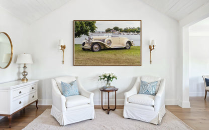 Fine Art Print -  1930s Duesenberg Model J at Greenwich Wall Art by Gil Stunner, Lakeside Rustic Decor, classic car, gift ideas, fathers day